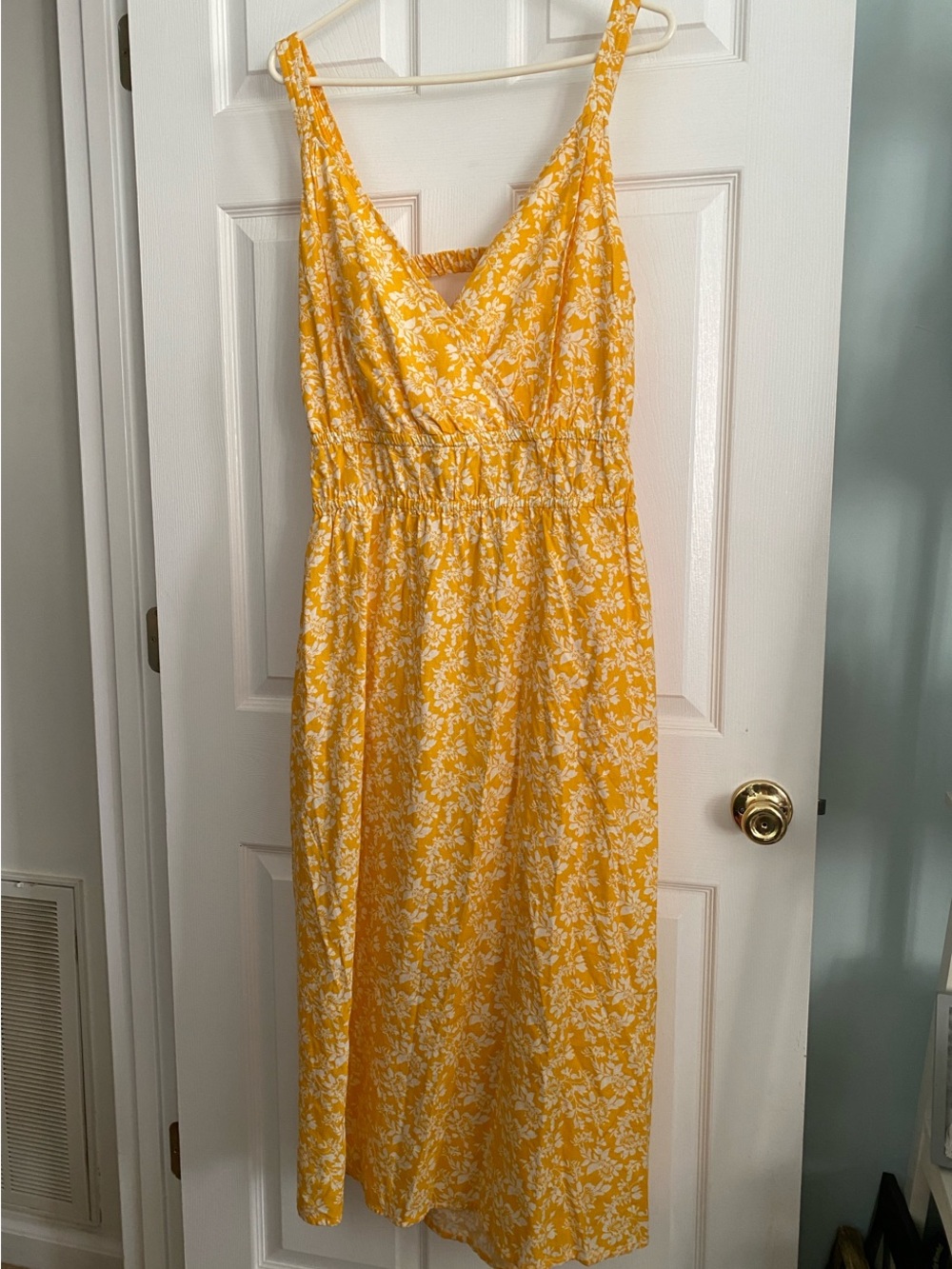 Women’s XXL Yellow Floral Midi Dress